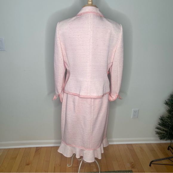 Sweet 60s Vintage Vibes Coral & Cream Spring / Easter NIPON Skirt Suit 14 Petite - Picture 4 of 14